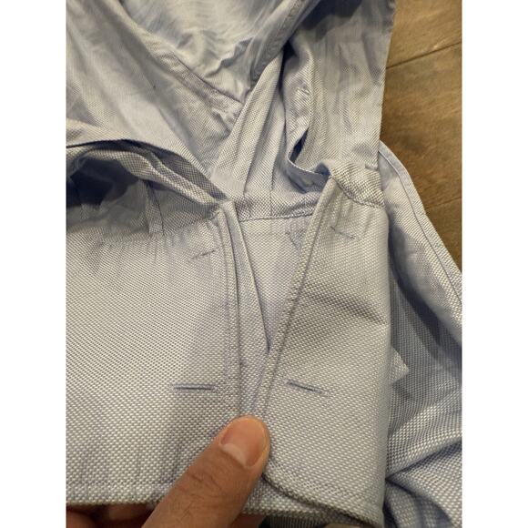 Chester Barrie Mens Blue Button Up Collar 100% Cotton Cuff Shirt Size 16 1/2 42 - Picture 8 of 10